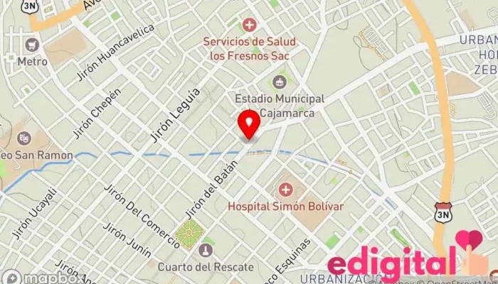 mapa de Agrosoltec SRL. Farmacia veterinaria en Cajamarca