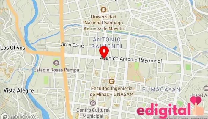 mapa de Avenida Antonio Raimondi Bus stop en Huaraz
