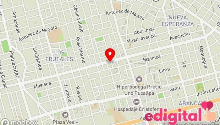 mapa de Botica 3 unidos Farmacia en Pucallpa