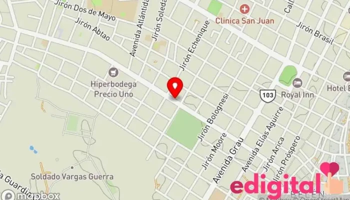 mapa de Botica Alfonso Ugarte Farmacia en Iquitos