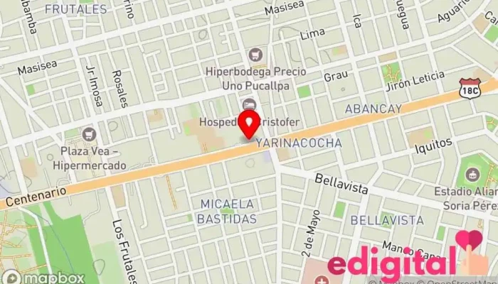 mapa de Botica Antuanet Farmacia en Pucallpa