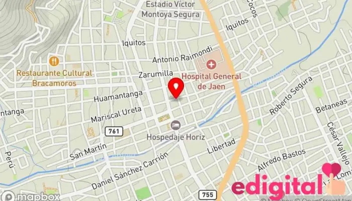 mapa de Botica Central (ciudad de Jaén) Farmacia, Centro comercial en Jaén