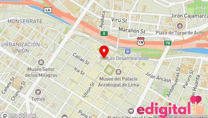 mapa de Botica del Correo Farmacia en Lima
