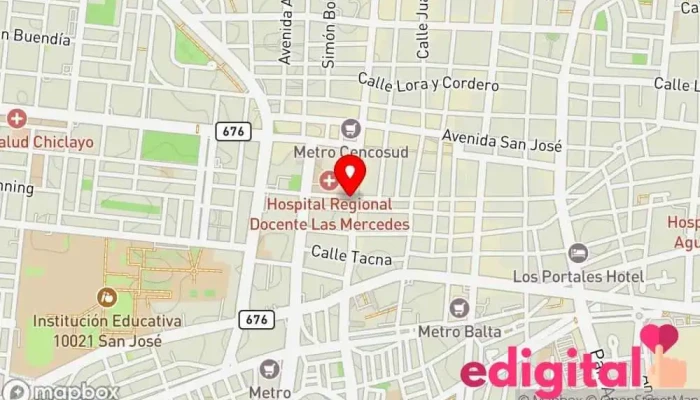 mapa de Botica Dermatologica San Pedro & San Pablo Farmacia en Chiclayo