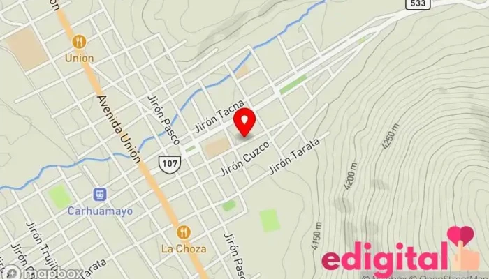 mapa de BOTICA-DOCTOR.FARMA. Farmacia, Boutique, Tienda de comestibles, periódicos y medicamentos en Carhuamayo