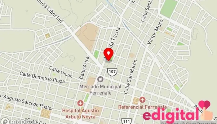 mapa de Botica El Pueblo Ebenezer Farmacia en Ferreñafe