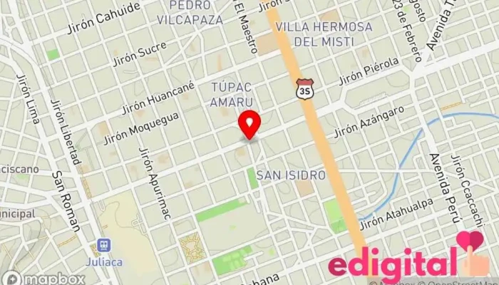 mapa de Botica Farma Plus Farmacia en Juliaca