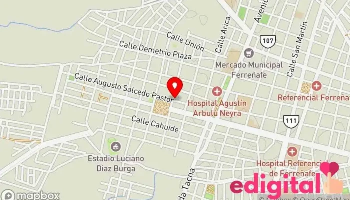 mapa de Botica Hudel Pharm Farmacia en Ferreñafe