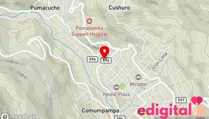 mapa de Botica Kellyfarma Farmacia en Pomabamba