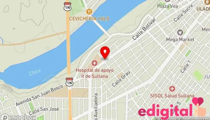 mapa de Botica La Sagrada Familia de Jesús Farmacia en Sullana