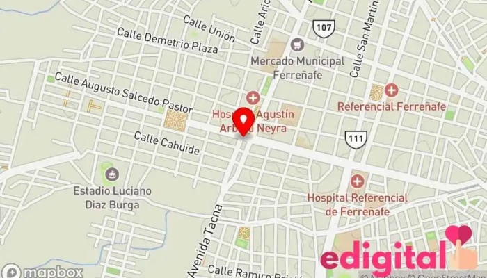 mapa de Botica Lider Farma Farmacia en Ferreñafe
