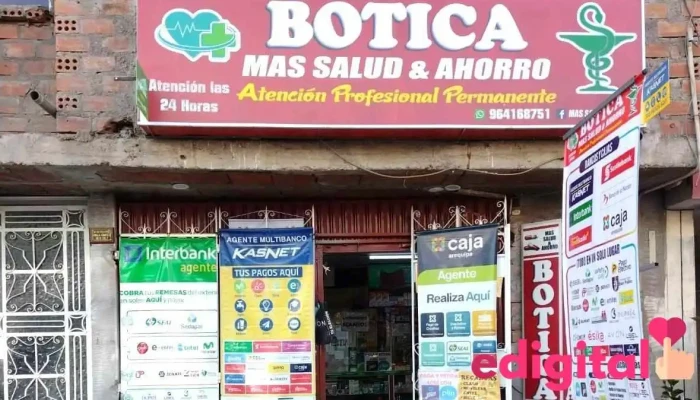 Botica Más Salud & Ahorro Agente Interbank-Caja Arequipa-Banco de la Nación-Kasnet-Scotiabank-Crediscotia-BCP-BBVA- Yape-plin - Alto Selva Alegre