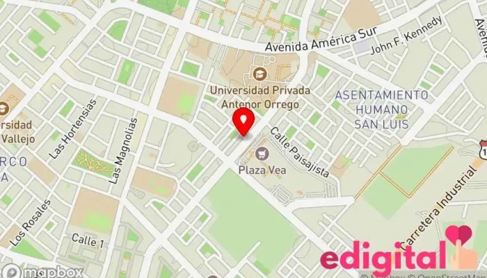 mapa de Botica MEDFARMA Farmacia en Trujillo