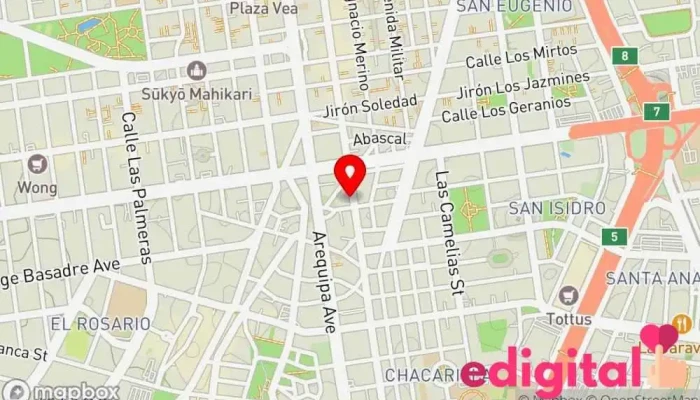 mapa de Botica Mercedes Farmacia en San Isidro