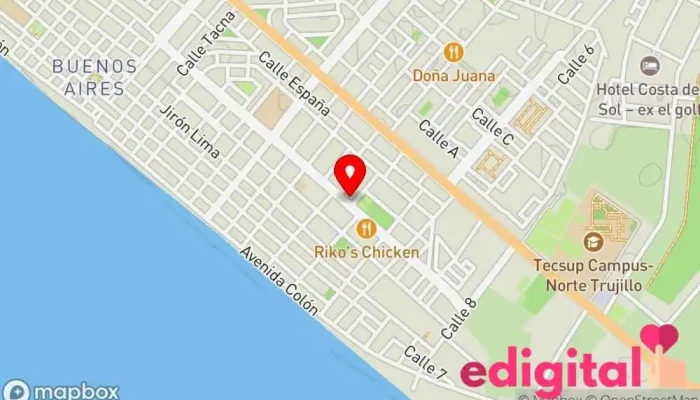 mapa de Botica Micofarma Farmacia en Víctor Larco Herrera