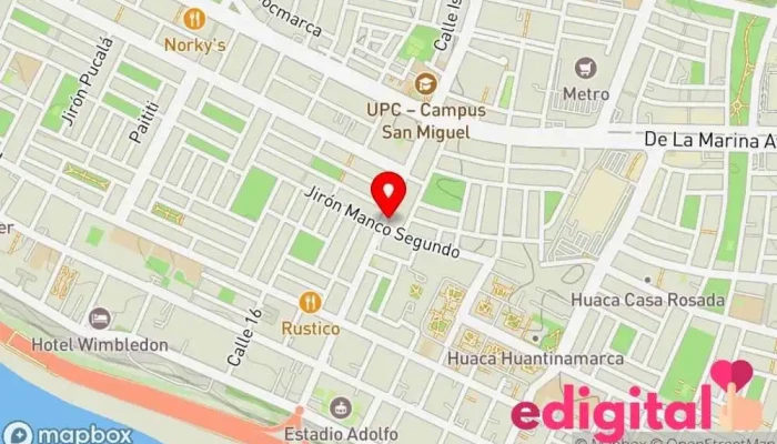 mapa de Botica Mijalu Farmacia, Copistería, Tienda de regalos, Perfumería en San Miguel