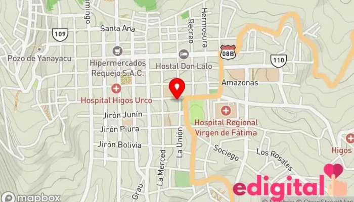 mapa de Botica Odonto-Farma Farmacia en Chachapoyas