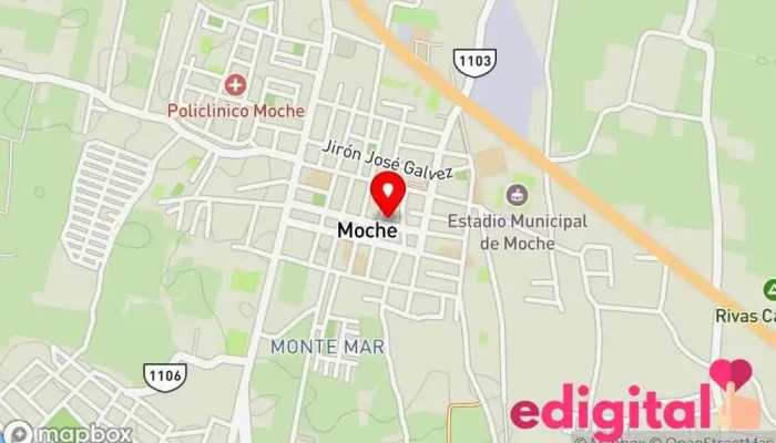 mapa de BOTICA RJFARMA Farmacia, Tienda de comestibles, periódicos y medicamentos en Moche