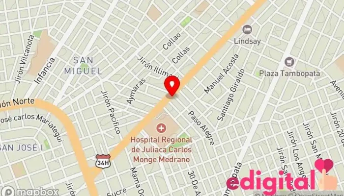 mapa de Botica Roxfarma Farmacia en Juliaca