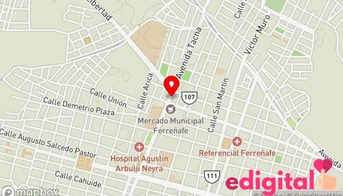 mapa de Botica Salud Divina Farmacia en Ferreñafe