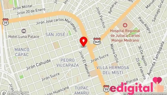 mapa de Botica San Antonio Farmacia en Juliaca