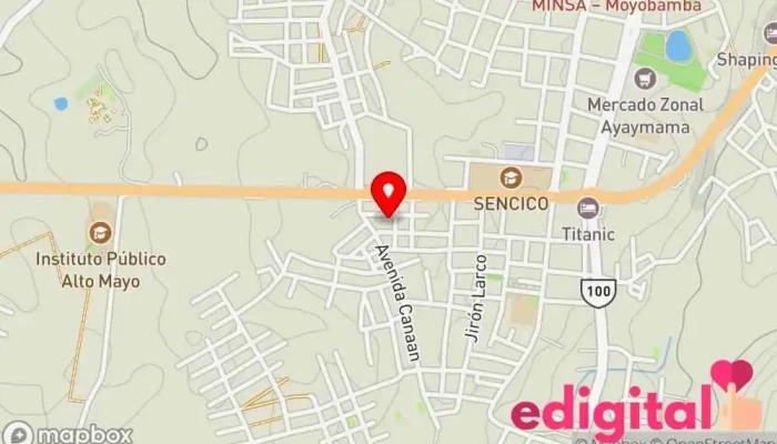 mapa de Botica SÁNCHEZ Farmacia en Moyobamba