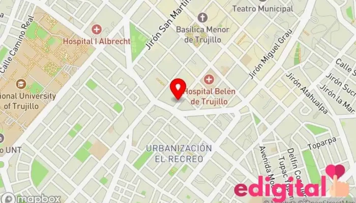 mapa de Botica Shangri-la Farmacia homeopática en Trujillo