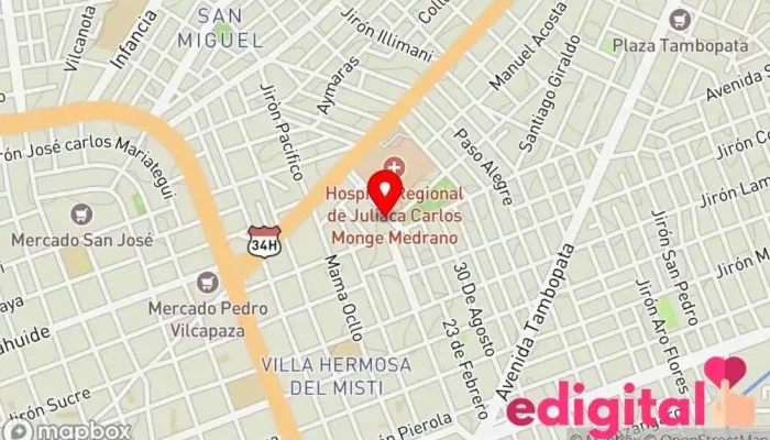 mapa de Botica Tu Farma Farmacia en Juliaca
