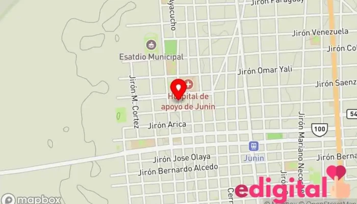 mapa de Botica y Perfumeria Farmamila Farmacia en Junín