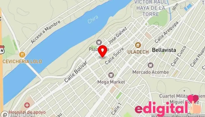 mapa de Botica y perfumeria Mi farma Farmacia en Sullana
