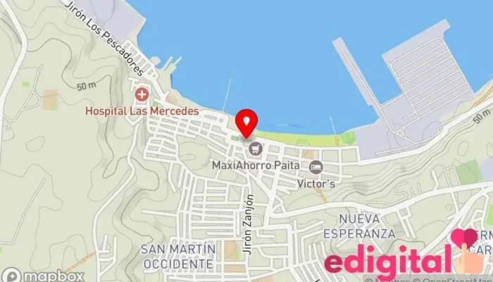 mapa de Boticas 24 horas Farmacia en Paita