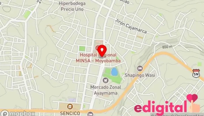mapa de Boticas Angeles Farmacia en Moyobamba