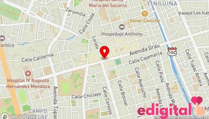 mapa de Boticas Efrend Farmacia en Ica