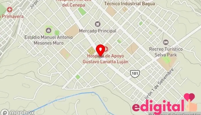 mapa de Botica's Farma Salud Farmacia en Bagua