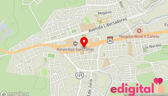 mapa de Boticas Hogar y Salud Farmacia en San Vicente de Cañete