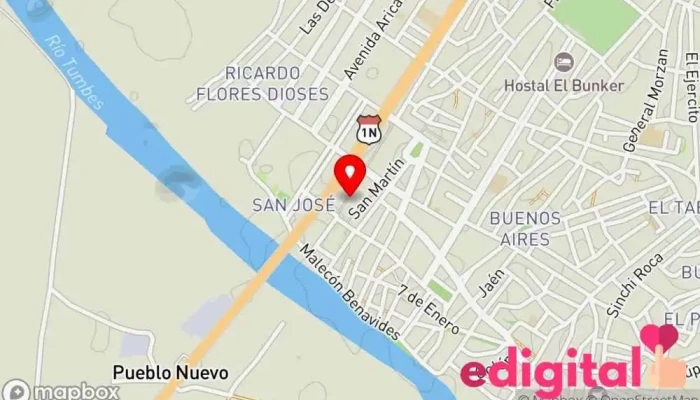 mapa de Boticas Mifarma Farmacia en Tumbes