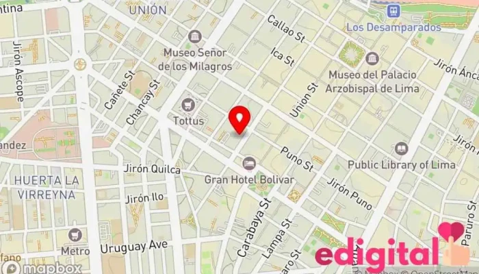 mapa de Boticas Perú Farmacia, Tienda de comestibles, periódicos y medicamentos en Lima