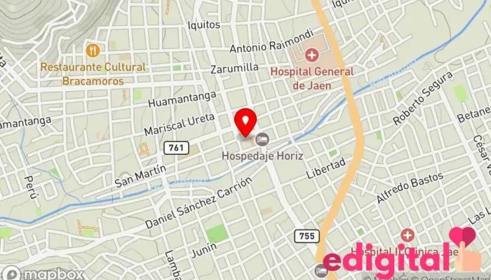mapa de Boticas Perú Tienda de comestibles, periódicos y medicamentos en Jaen
