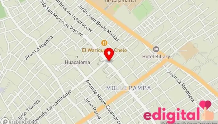 mapa de Boticas Vidasalud Farmacia en Cajamarca