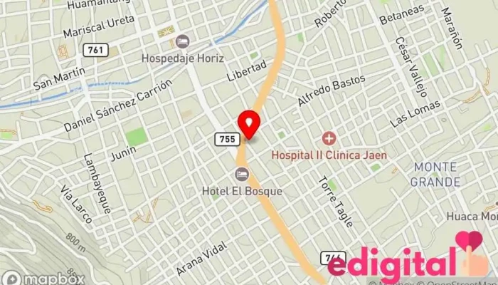 mapa de Boticas Yonatan Farmacia en Jaén