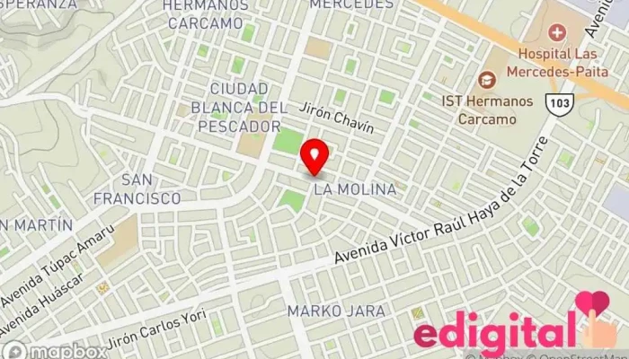 mapa de Botiquín y Tópico Crisfarma Farmacia en Paita