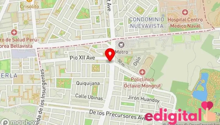 mapa de Cadena de Boticas America Salud Farmacia en San Miguel