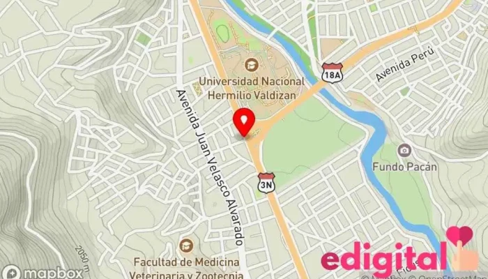 mapa de Cadena Peruana Mifar Farmacia en Pillco Marca