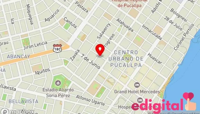 mapa de Central Drugstore Botica Farmacia en Pucallpa