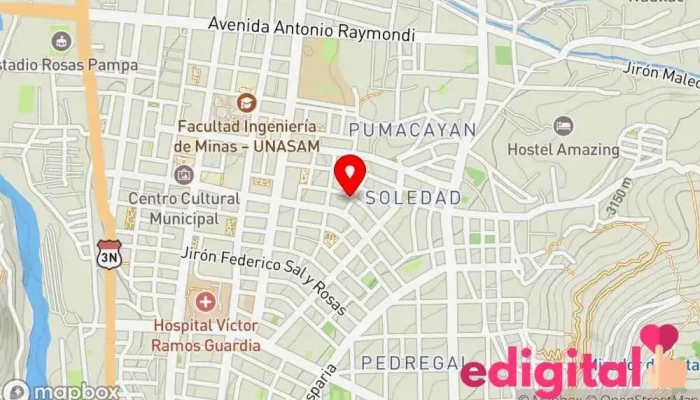 mapa de CENTRO PEDIATRICO MUNDO INFANTIL Pediatra, Centro de salud infantil en Huaraz