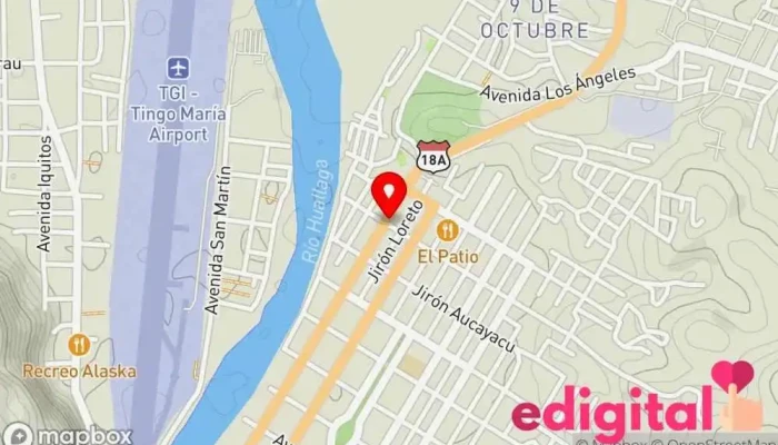 mapa de Cristifarma Farmacia en Tingo María