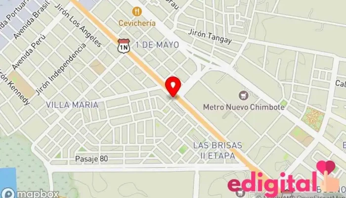 mapa de Cruz del Norte Servicio de transporte en Nuevo Chimbote