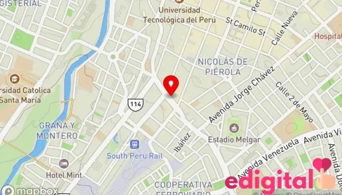 mapa de Cruz del Sur Servicio de transporte en Arequipa
