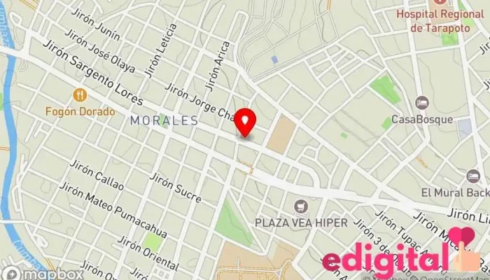 mapa de DROGUERIA IDMQ SAC. Farmacia en Tarapoto