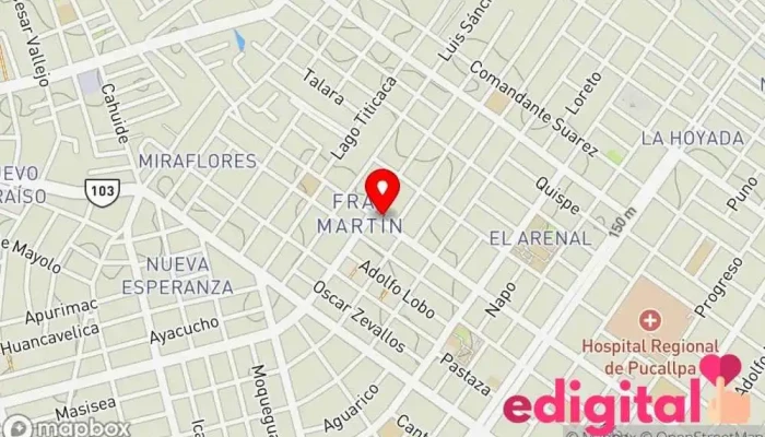 mapa de Econofarma Urubamba Farmacia en Pucallpa